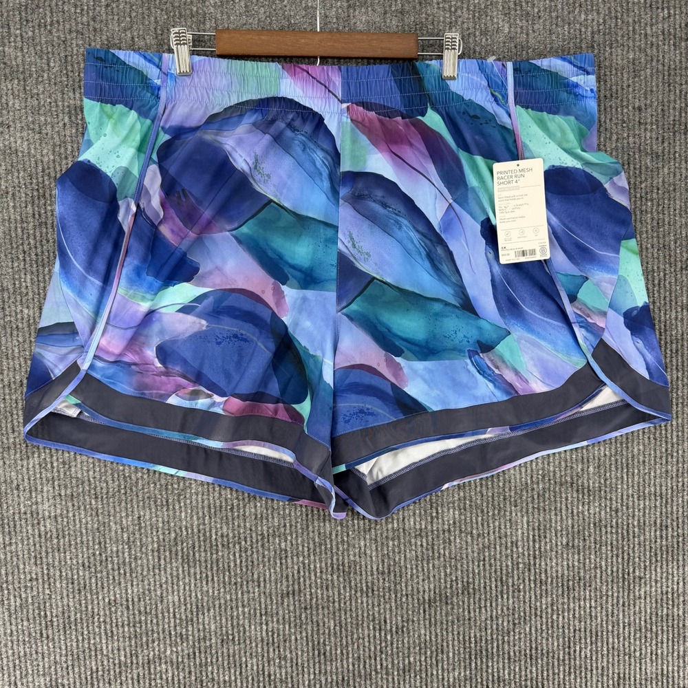Athleta womens 3X mesh racer run short 4 plus size UPF stretch pockets NWT